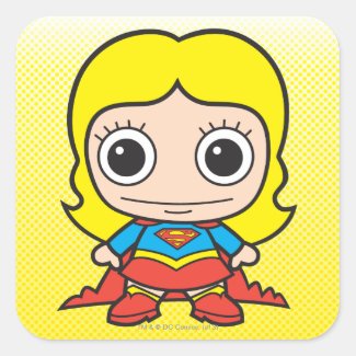 Chibi Supergirl Square Sticker