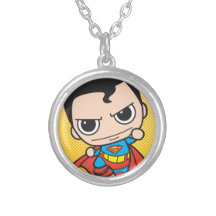 Chibi Superman Flying Personalized Necklace