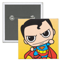 Chibi Superman Flying Pinback Buttons