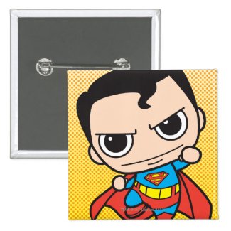 Chibi Superman Flying Pinback Buttons