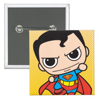 Chibi Superman Flying Pinback Buttons