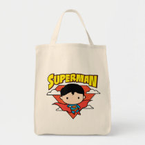chibi superman, red polka dot, clouds, super hero, justice league, dc comics, superman logo, superman name, Bag with custom graphic design