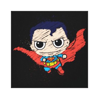 Chibi Superman Sketch Canvas Print