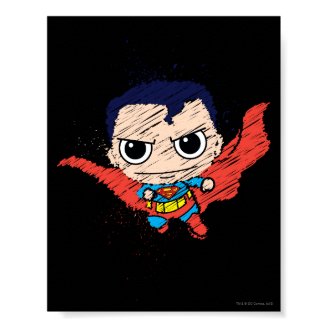 Chibi Superman Sketch Poster