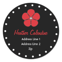 Chic and Cute Black and Red Address Label stickers