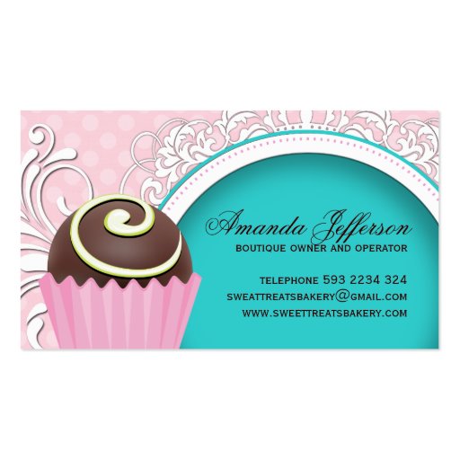 Chic and Elegant Bakery  Business Cards (back side)