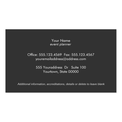 Chic and Elegant Black and White Bokeh Business Card Templates (back side)