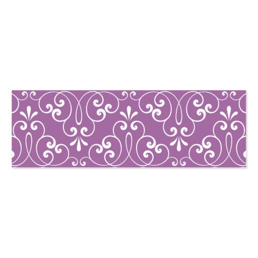 Chic and fashionable stylish ornate damask profile business card template (back side)