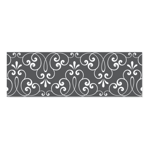 Chic and fashionable stylish ornate damask profile business card (back side)