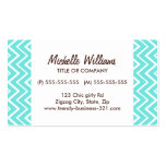 Chic and trendy whimsical aqua chevron pattern business cards