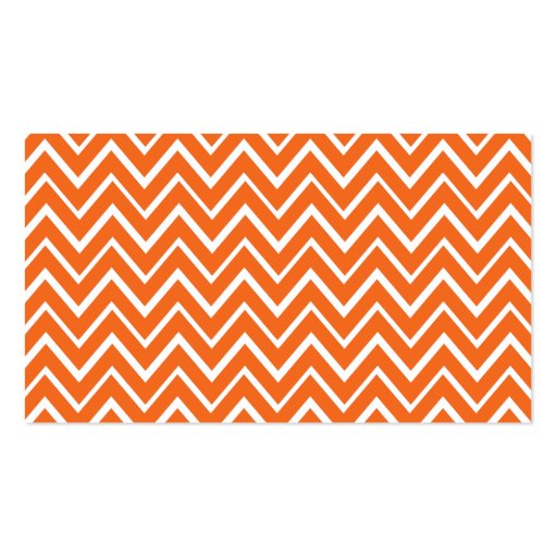 Chic and trendy whimsical orange chevron pattern business card (back side)