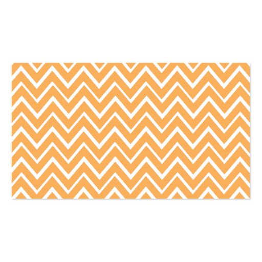 Chic and trendy whimsical orange chevron pattern business card templates (back side)