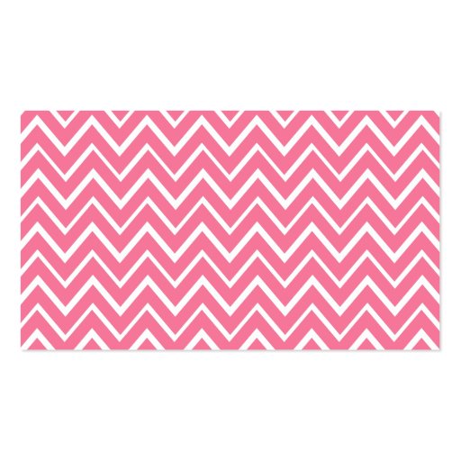 Chic and trendy whimsical pink chevron pattern business card templates (back side)