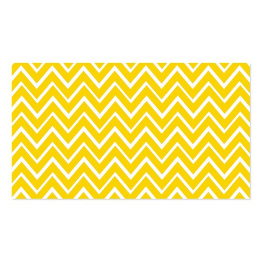 Chic and trendy whimsical yellow chevron pattern business cards (back side)