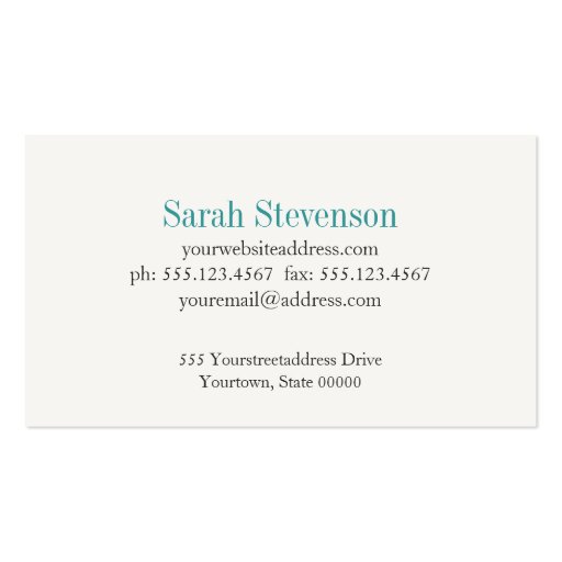 Chic and Unique Creative Designer Business Card (back side)