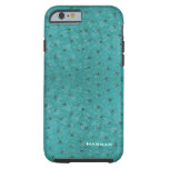 Chic Aqua Ostrich Leather Look iPhone 6 Case