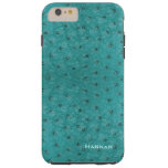 Chic Aqua Ostrich Leather Look iPhone 6 Plus Case