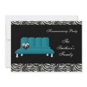 chic aqua sofa , party Invitation