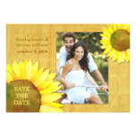 Chic Autumn Sunflowers Floral Photo Save the Date Custom Invite