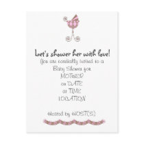 Chic Baby Coach Baby Shower Invitation postcards by babyshowergalore Chic Baby Coach Baby Shower Invitation postcards