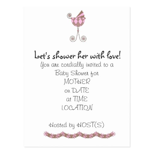 Chic Baby Coach Baby Shower Invitation Postcard