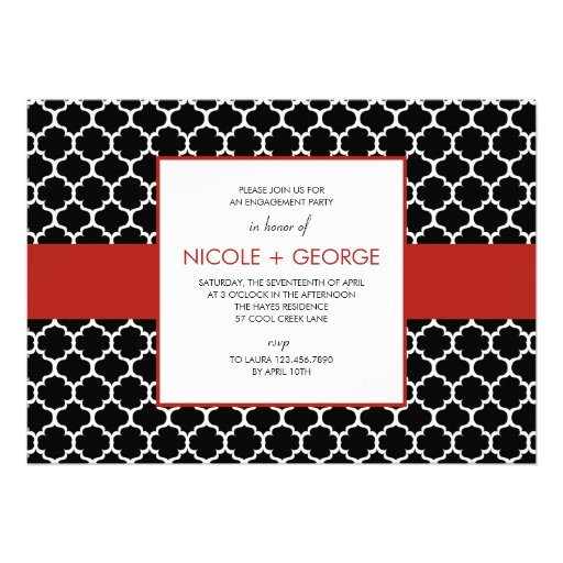 Chic Band General Party Invitation (Ruby) (front side)