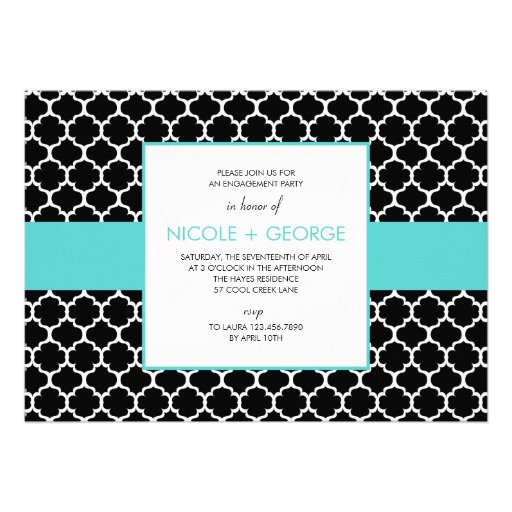 Chic Band General Party Invitation (Tiffany) Personalized Invite (front side)