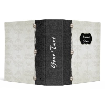 Chic Black and White Damask Wedding Album Binder