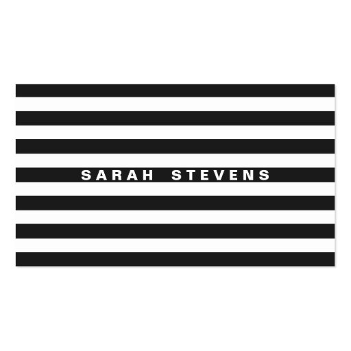Chic Black and White Striped Modern Makeup Artist Business Card Templates (front side)