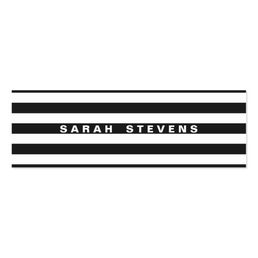 Chic Black and White Striped Modern Salon & Spa Business Cards (front side)