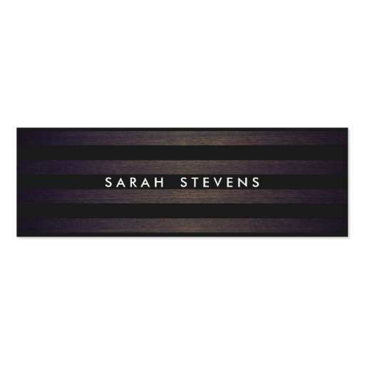 Chic Black and Wood Striped Modern Interior Design Business Card Templates (front side)