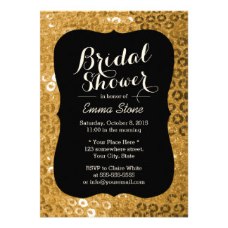 Black And Gold Bridal Shower Invitations