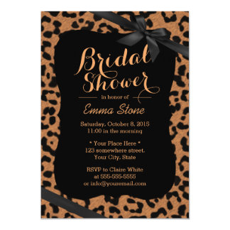 Bridal shower invitations leopard print