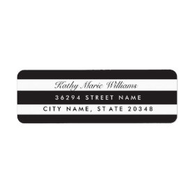 Chic Black Striped Address Labels