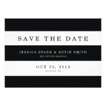 Chic Black Stripes Save the Date Custom Invitations at Zazzle