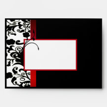Chic Black, White, and Red Envelope