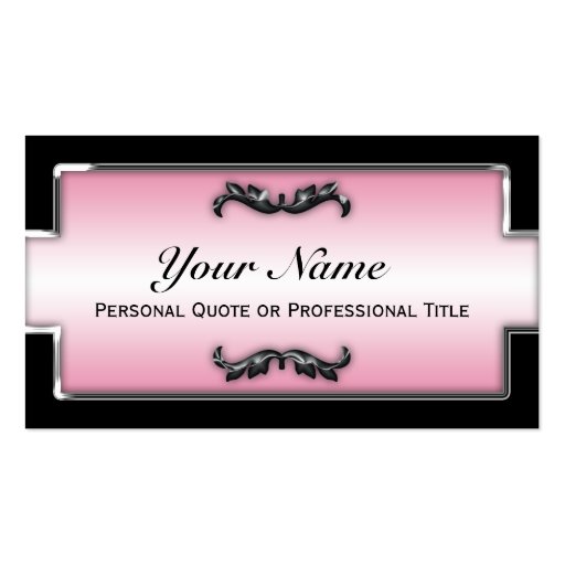 Chic Black, White & Pink Metallic Business Cards