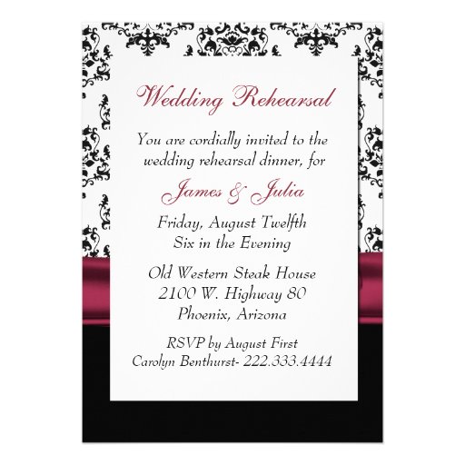 Chic Black & White Rehearsal Dinner Invitation