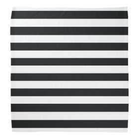 Chic Black & White Stripes Bandana