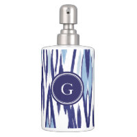 Chic blue and white watercolor ikat pattern soap dispensers