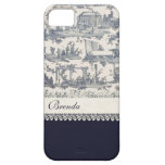 Chic Blue & Cream French Toiles Custom iPhone 5 Cover