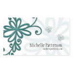 Chic Blue Flower w/Butterflies Business Cards