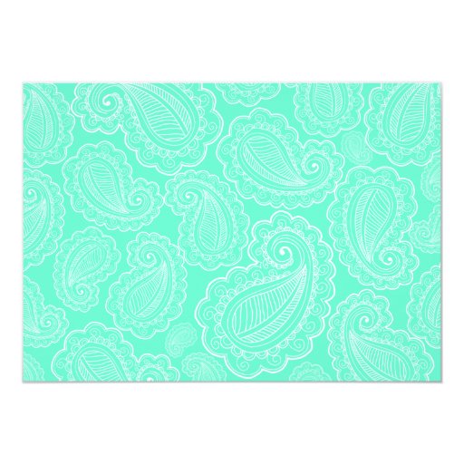 Chic Blue Paisley Will You Be My Maid Of Honor Custom Invitations