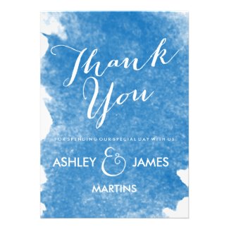 BLUE WATERCOLOR THANK YOU CARDS