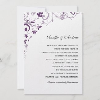 Chic Bouquet (Plum) Wedding Invitations zazzle_invitation