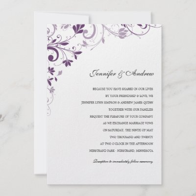 Chic Bouquet Plum Wedding Invitations by karmakaydesigns