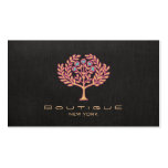 Chic Boutique Elegant Tree Logo Linen Look business cards