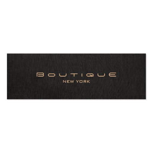 Chic Boutique Faux Black Linen Business Card (front side)