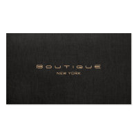 Chic Boutique Faux Black Linen Business Card