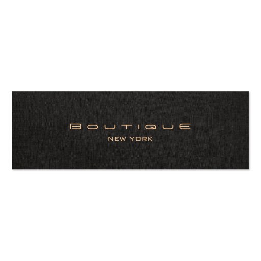 Chic Boutique Faux Black Linen Professional Business Card (front side)